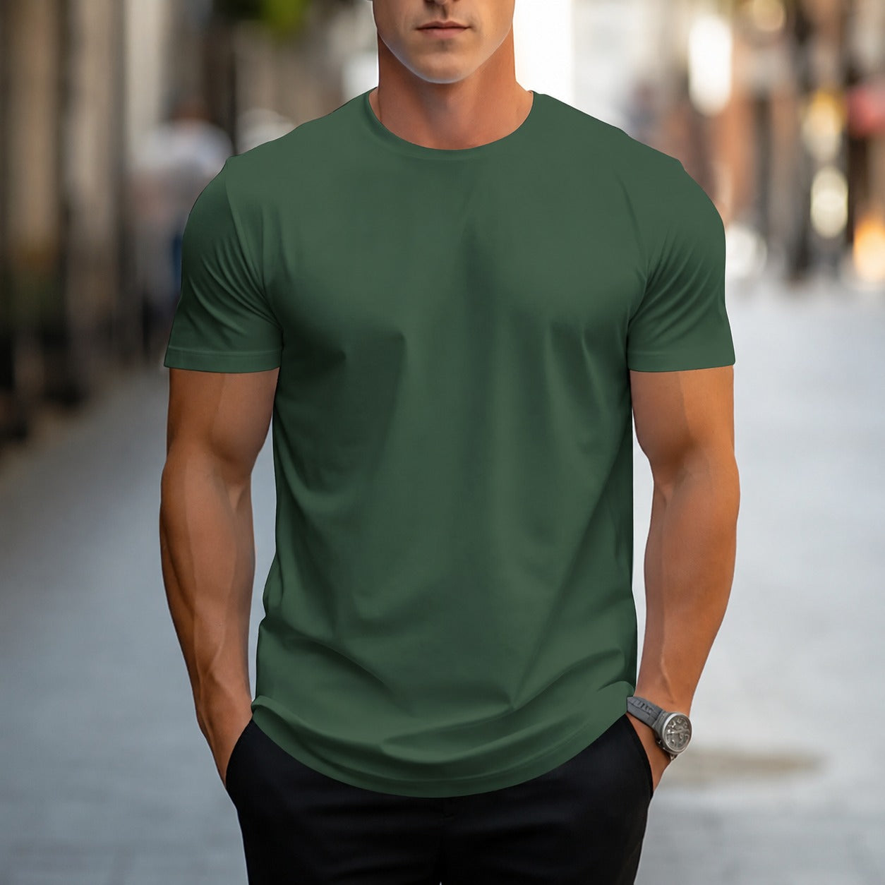 Owen - Swobodny, klasyczny T-shirt dla panów