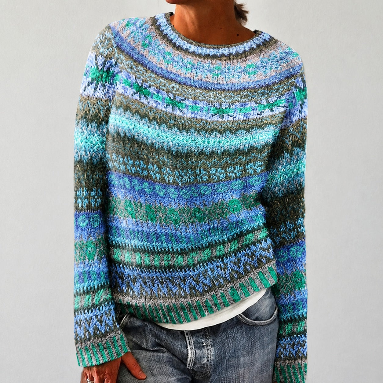 Olivia - Modny sweter z wzorem