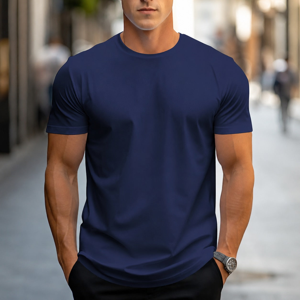Owen - Swobodny, klasyczny T-shirt dla panów