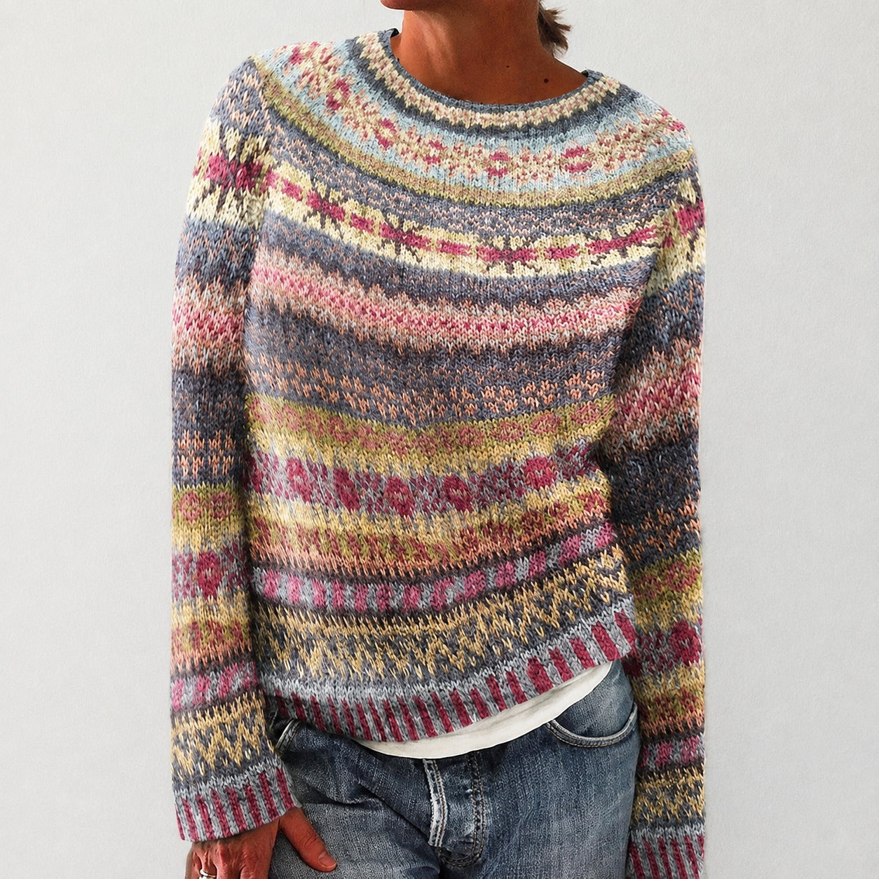 Olivia - Modny sweter z wzorem