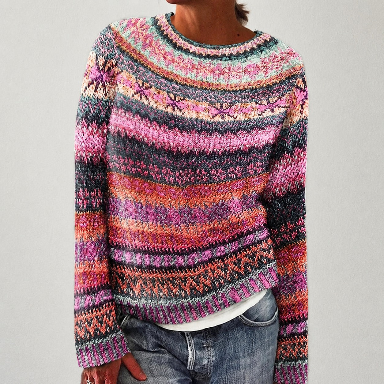 Olivia - Modny sweter z wzorem