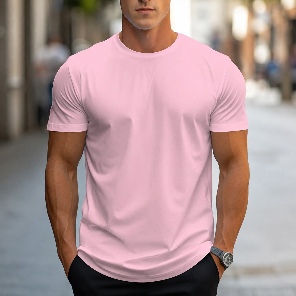 Owen - Swobodny, klasyczny T-shirt dla panów