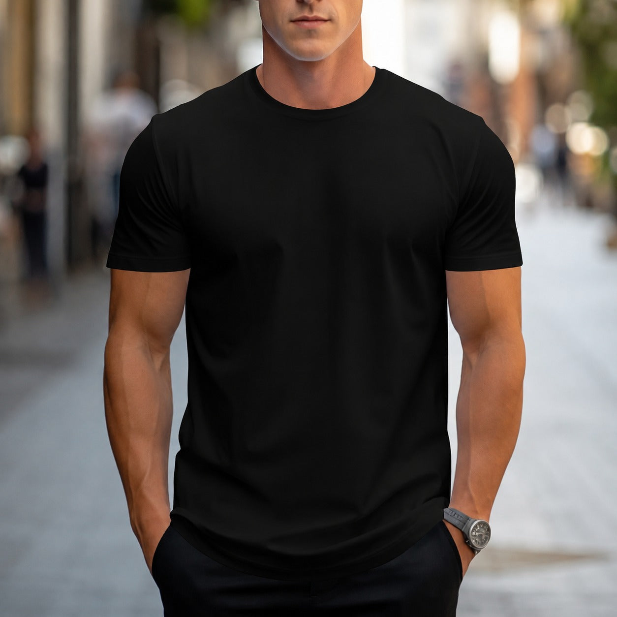 Owen - Swobodny, klasyczny T-shirt dla panów