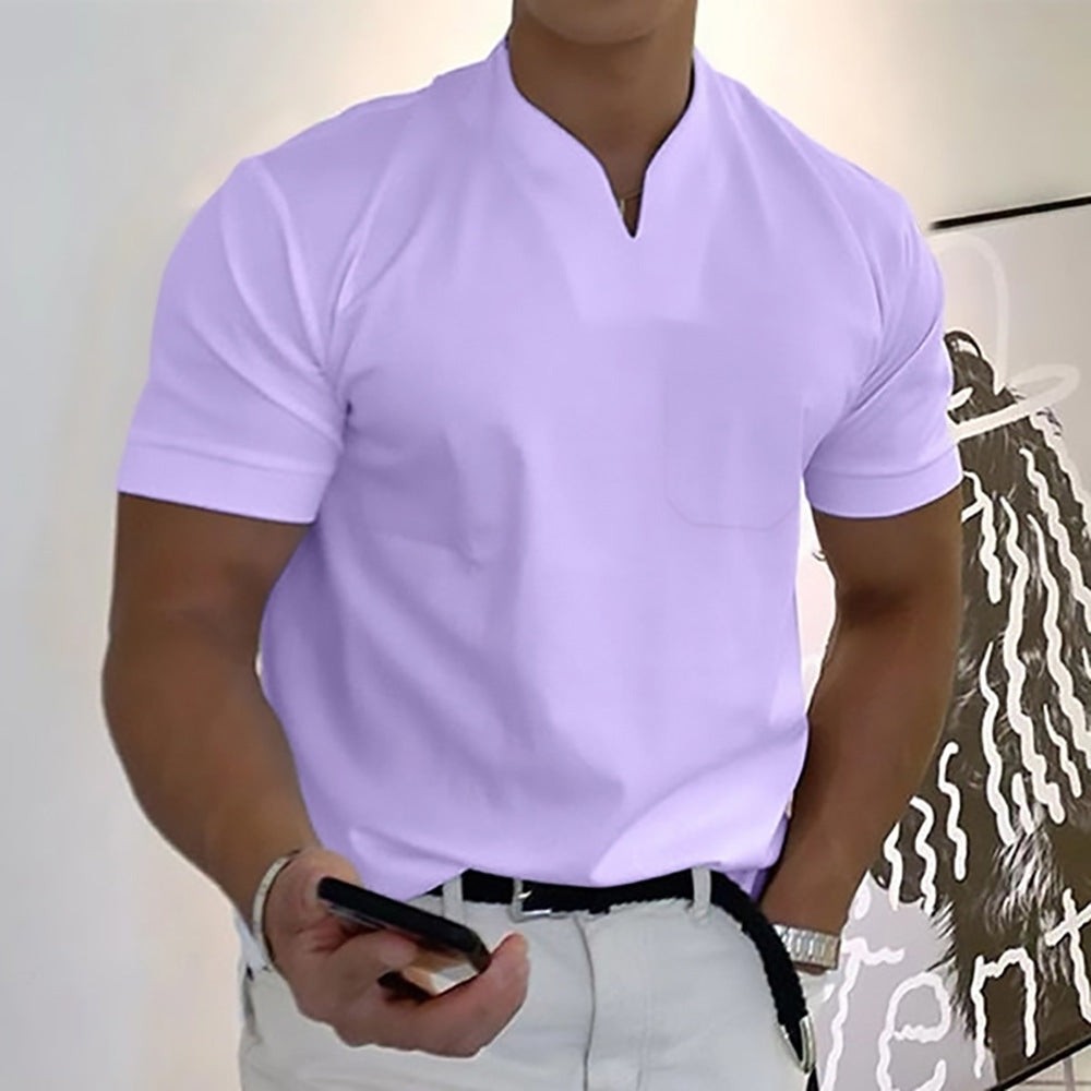 Jason - Casualowy T-shirt z Dekoltem V