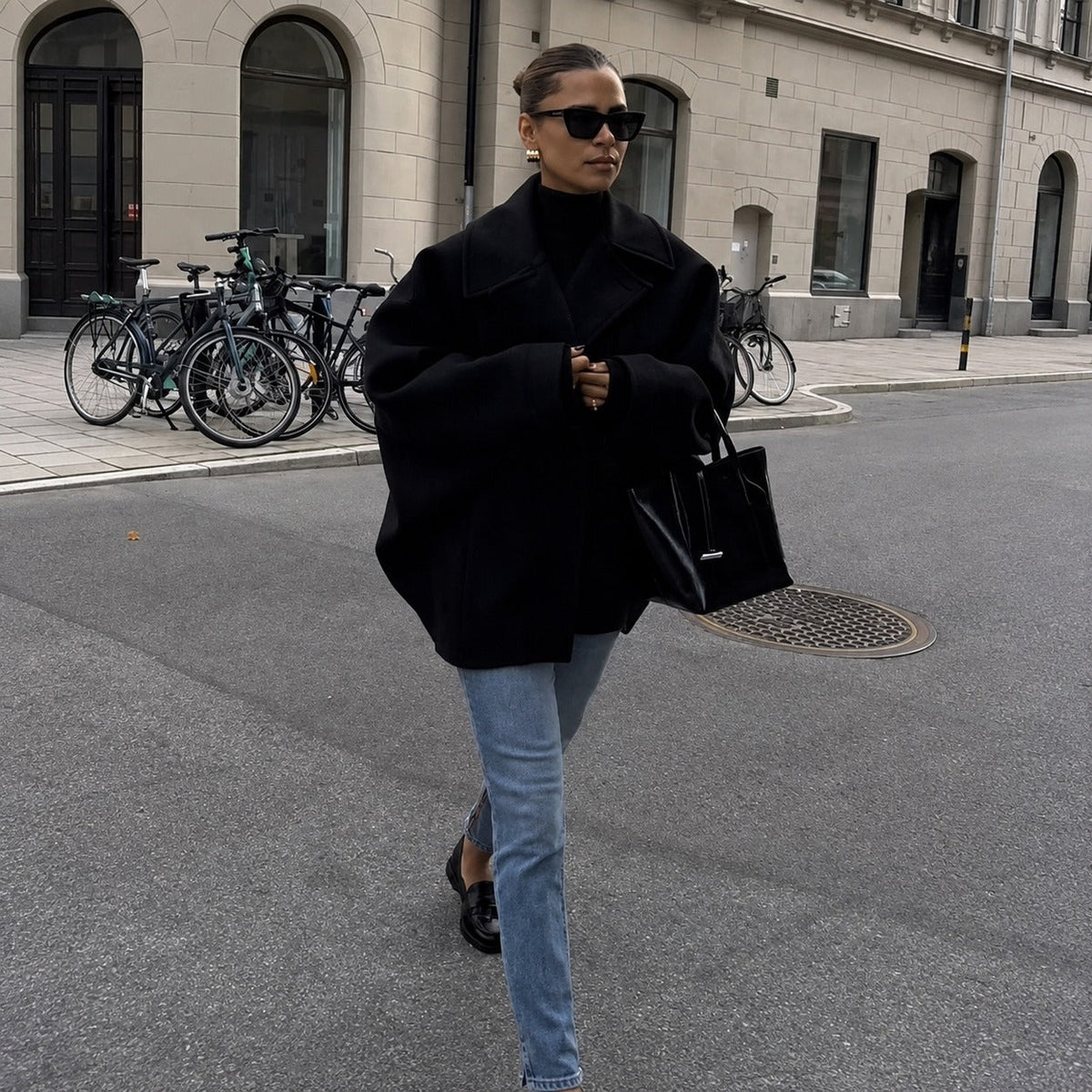 Elena - Oversize'owy płaszcz dwurzędowy