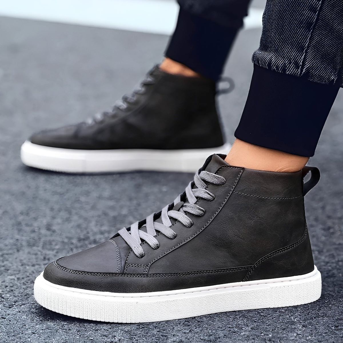Albert - Modne męskie wysokie buty sportowe