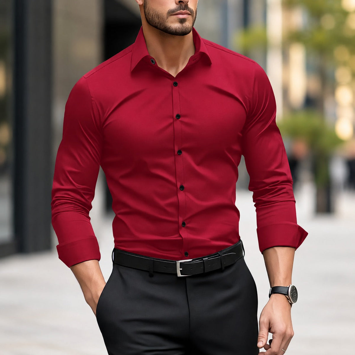 Thomas - Koszula Męska na Każdy Dzień z Kołnierzem