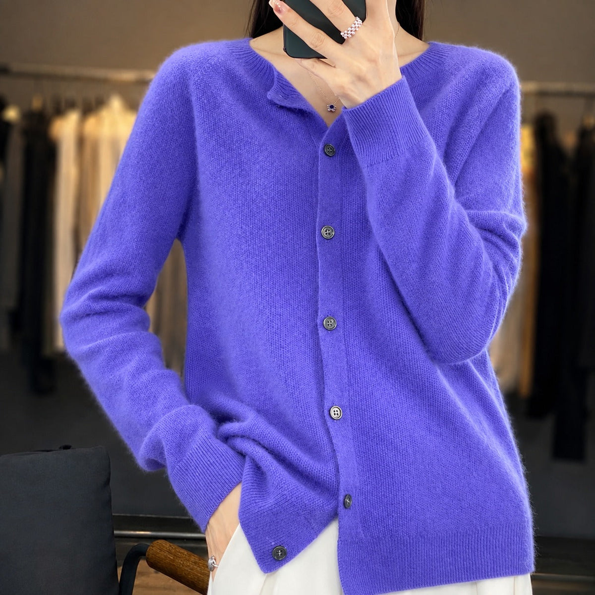 Ina - Stylowy Damski Sweter z Okrągłym Dekoltem