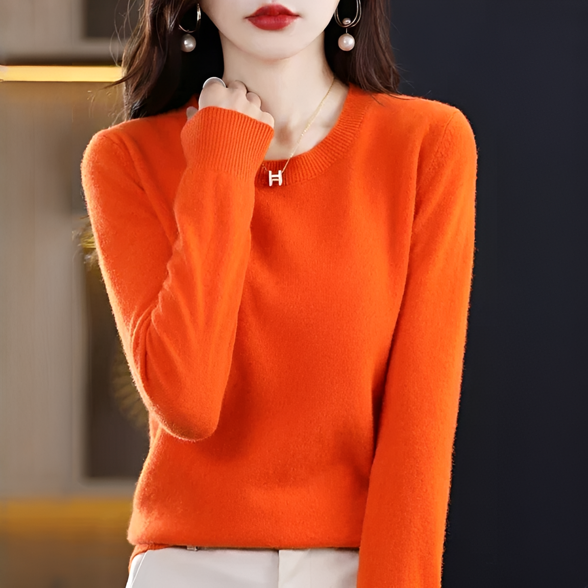 Shynna - Stylowy i subtelny sweter z okrągłym dekoltem