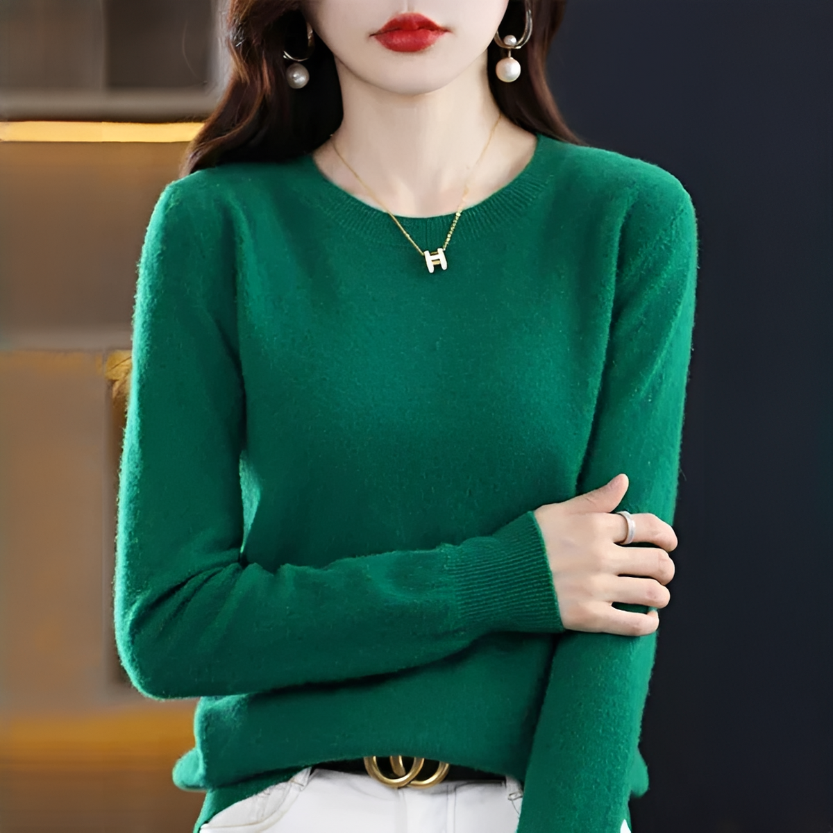 Shynna - Stylowy i subtelny sweter z okrągłym dekoltem