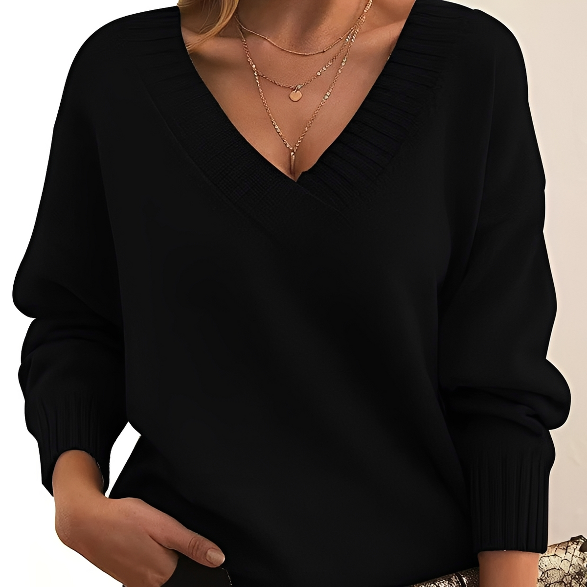 Mollie - Ciepły i elegancki sweter z dekoltem V