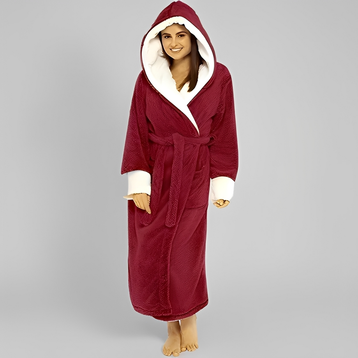 Carleta - Przyjemny i elegancki szlafrok z kapturem