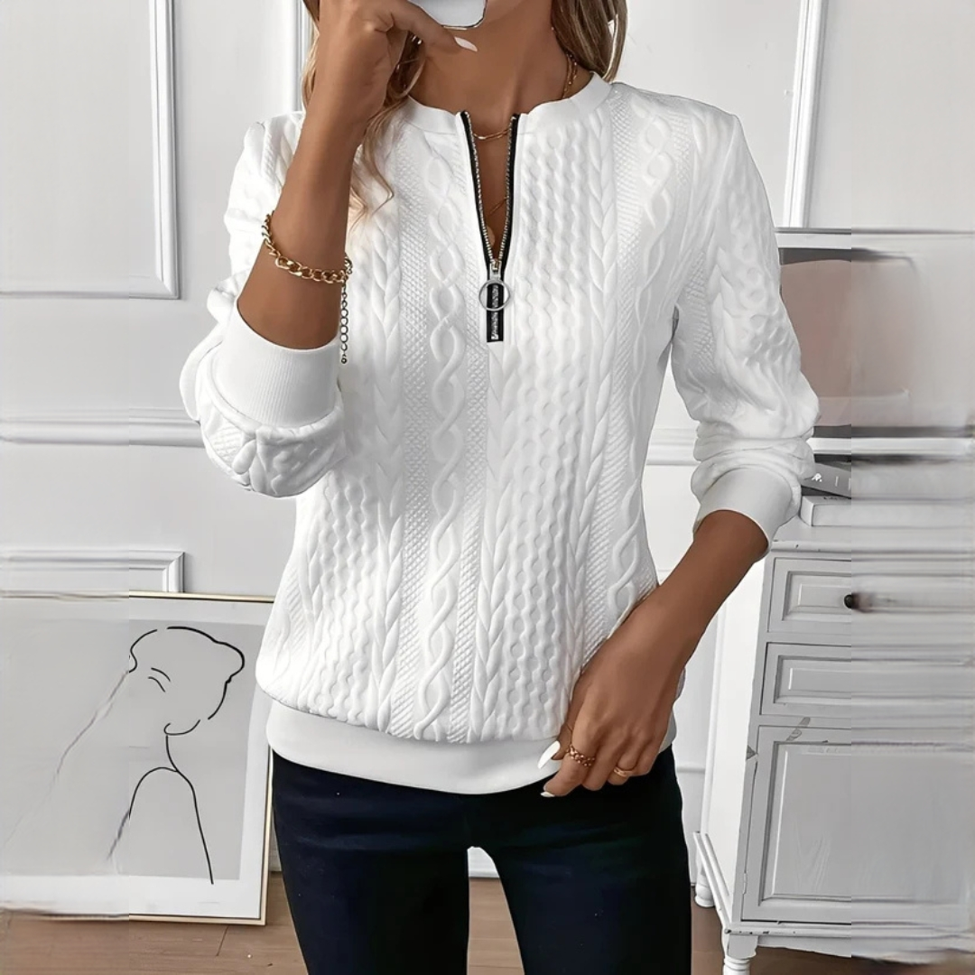 Hedie - Szykowny i elegancki sweter z zamkiem
