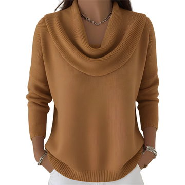 Marva - Stylowy sweter z szerokim kołnierzem