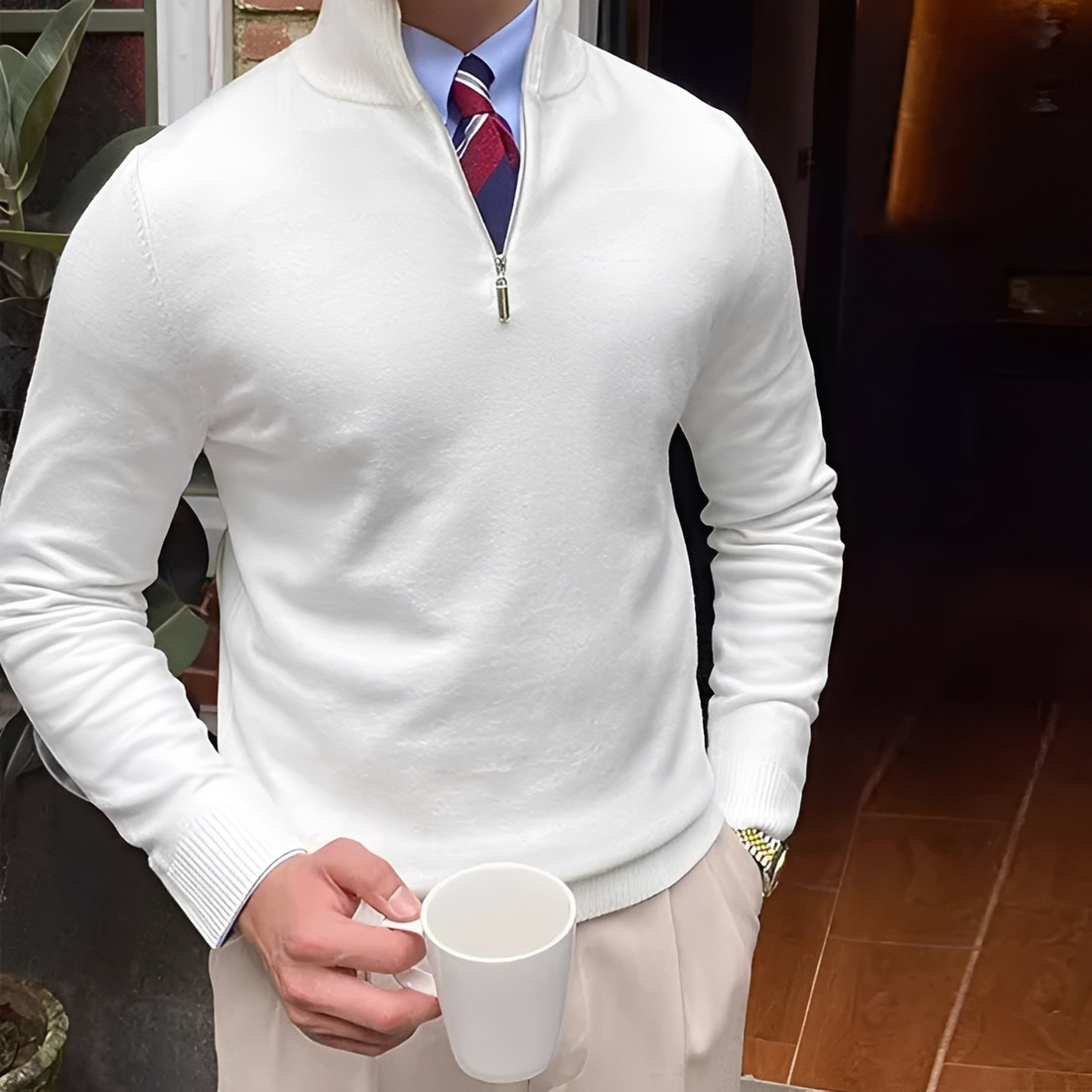 Sean - Komfortowy sweter z półzamkiem