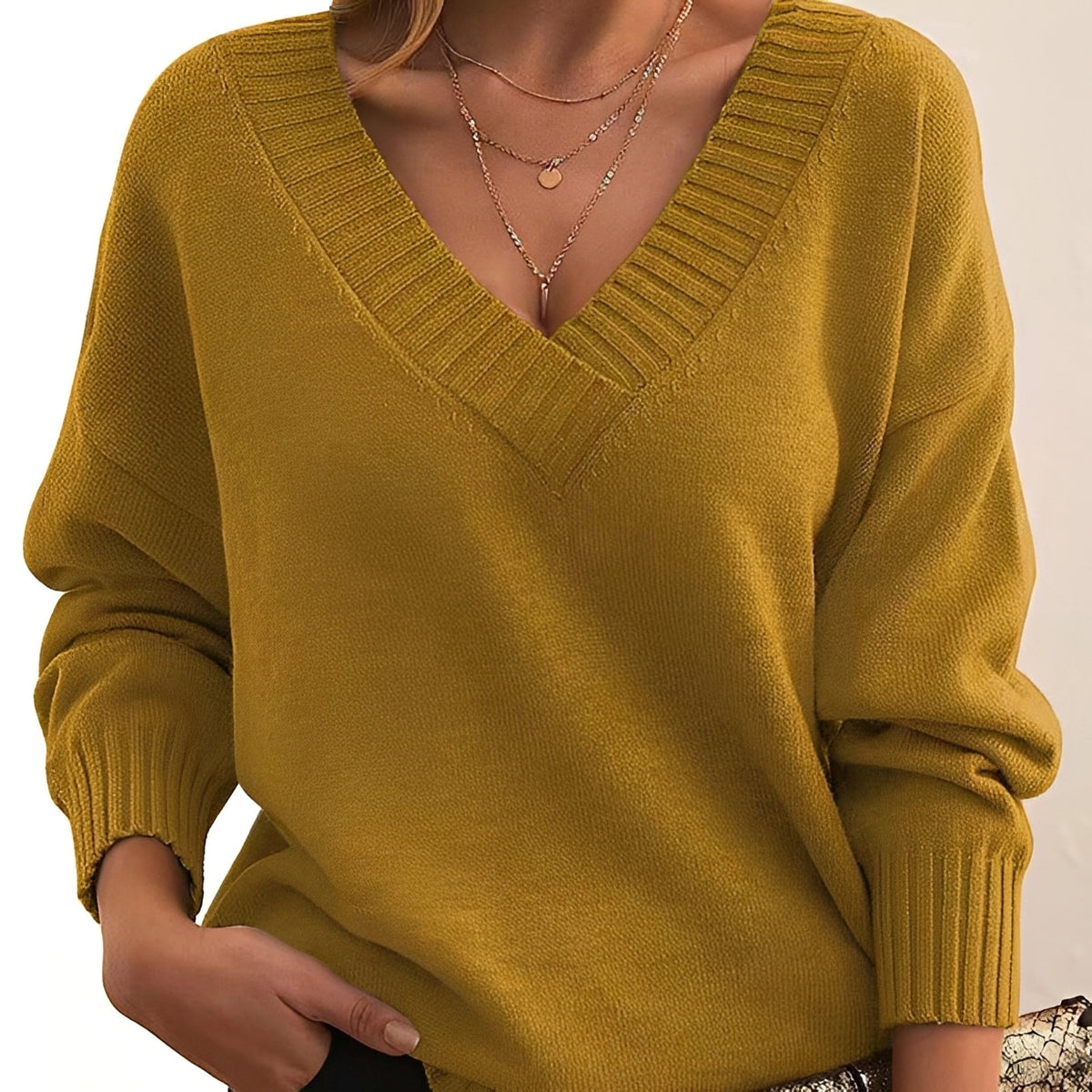 Mollie - Ciepły i elegancki sweter z dekoltem V
