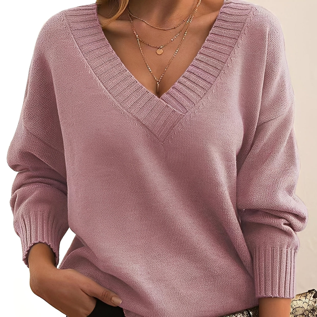 Mollie - Ciepły i elegancki sweter z dekoltem V