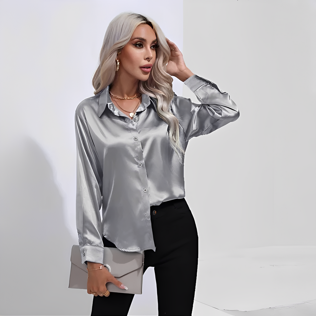 Liliane - Elegancka bluzka z długimi rękawami