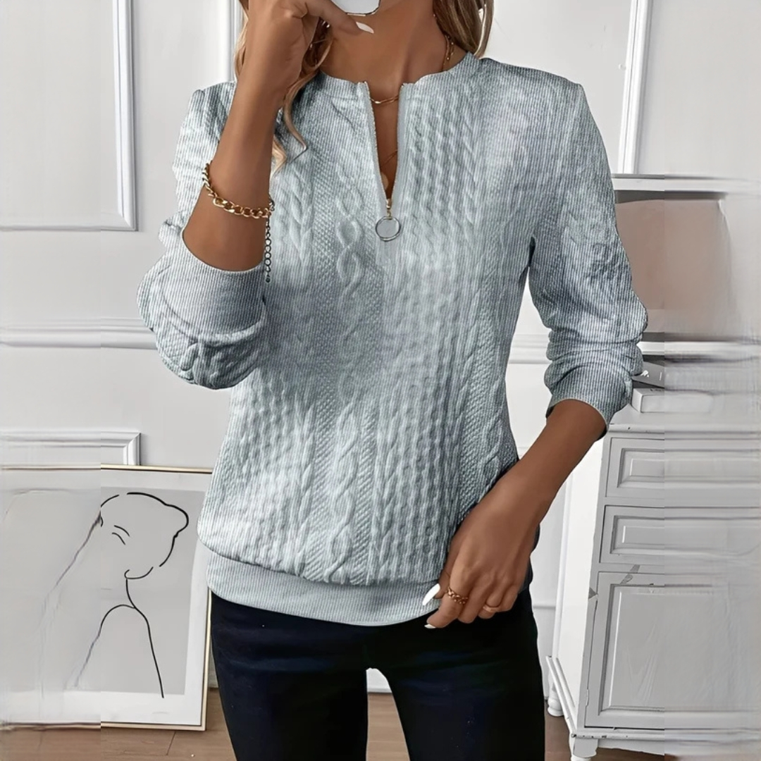 Hedie - Szykowny i elegancki sweter z zamkiem
