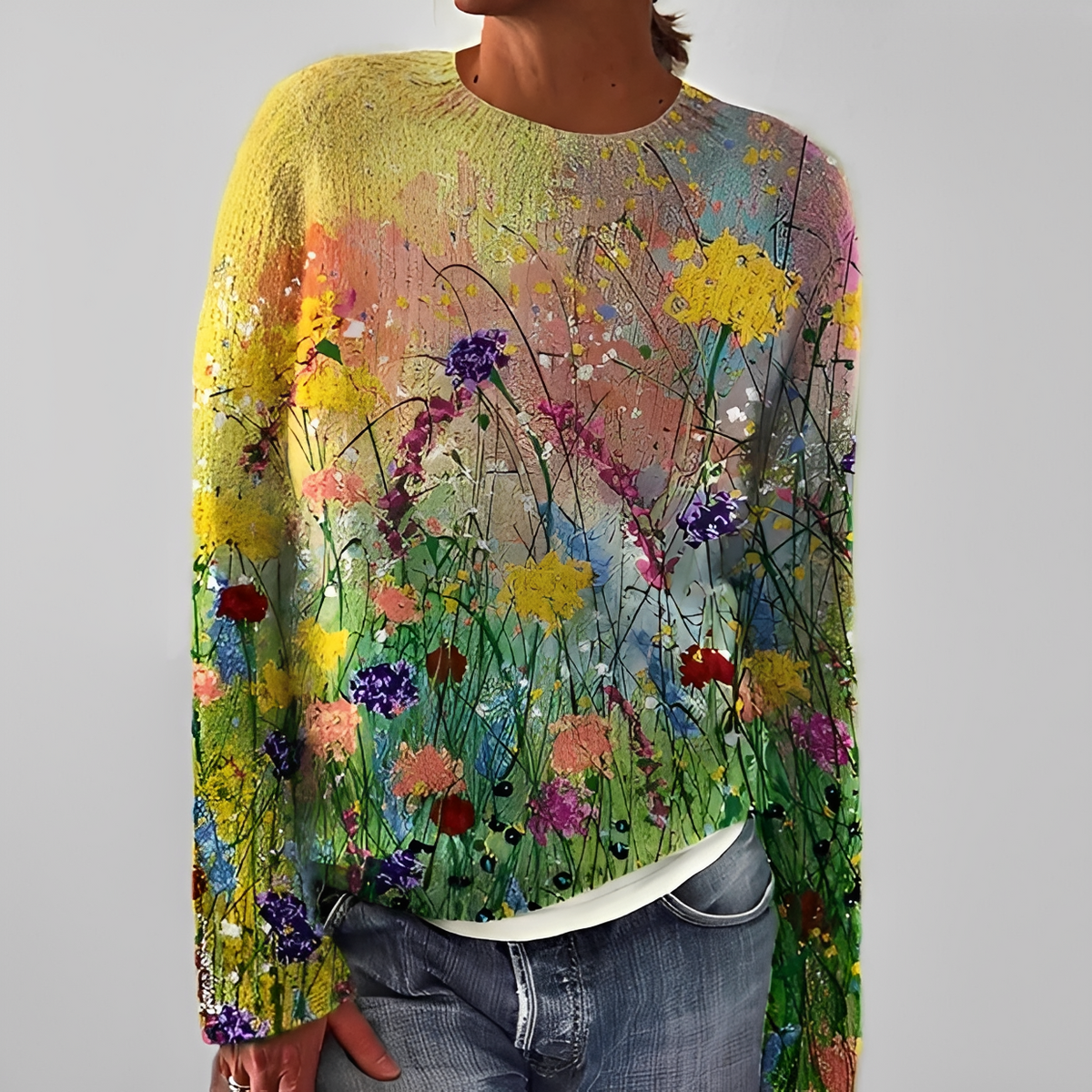 Liliane - Stylowy sweter z okrągłym dekoltem