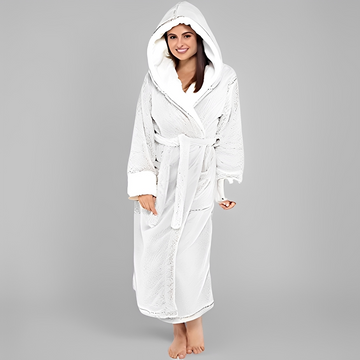 Carleta - Przyjemny i elegancki szlafrok z kapturem