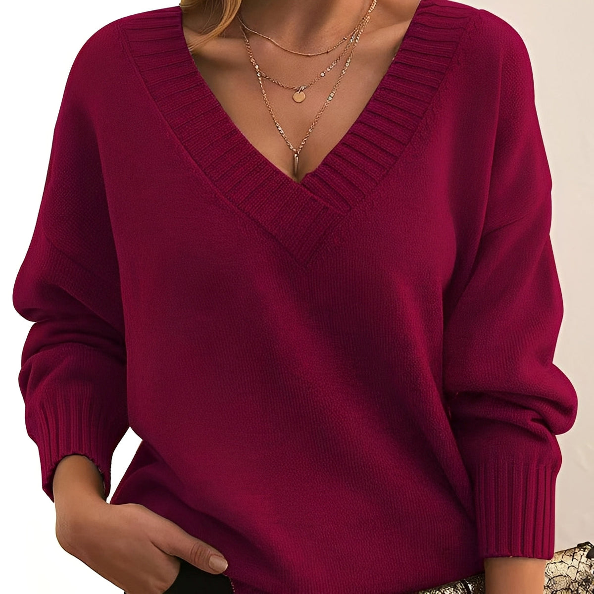 Mollie - Ciepły i elegancki sweter z dekoltem V