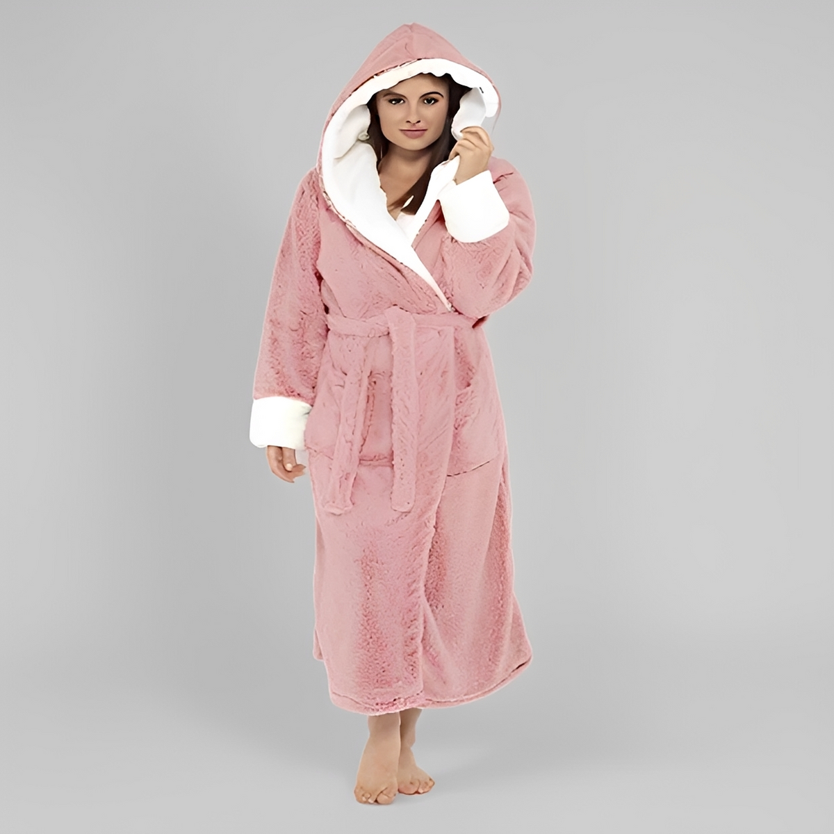 Carleta - Przyjemny i elegancki szlafrok z kapturem