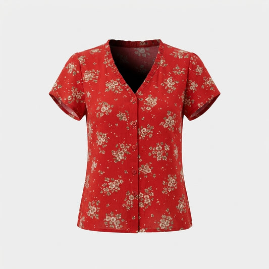 Czerwona bawełniana bluzka