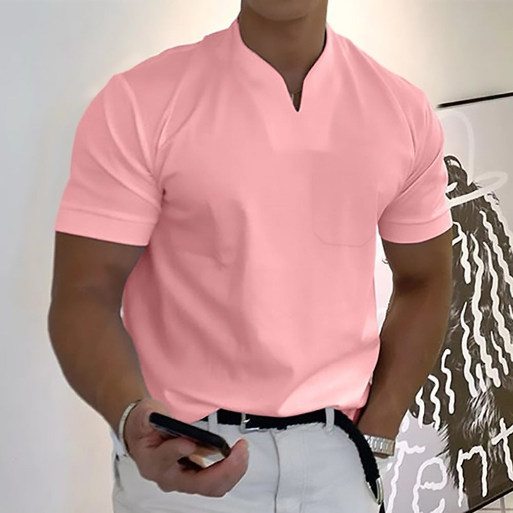 Jason - Casualowy T-shirt z Dekoltem V