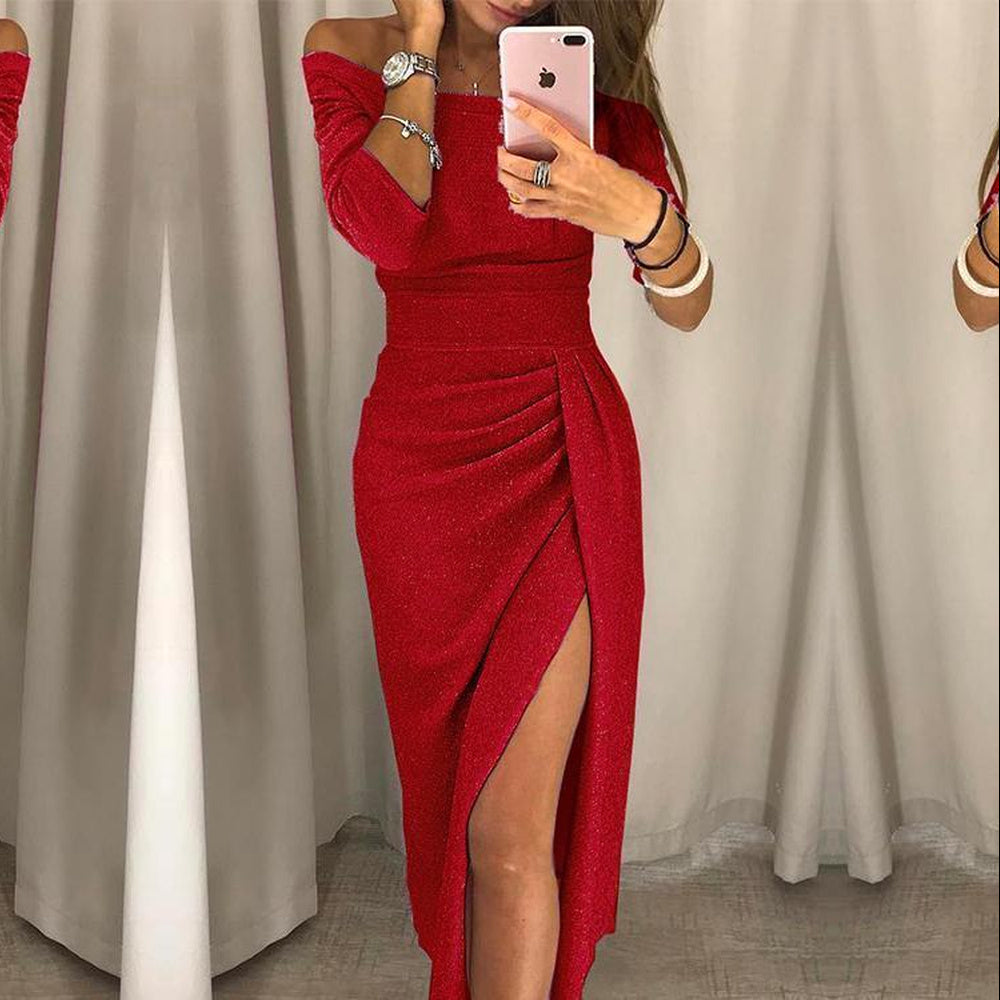 Alessandra – Stylowa sukienka z odkrytymi ramionami dla pań