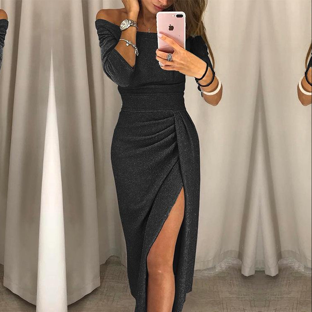 Alessandra – Stylowa sukienka z odkrytymi ramionami dla pań