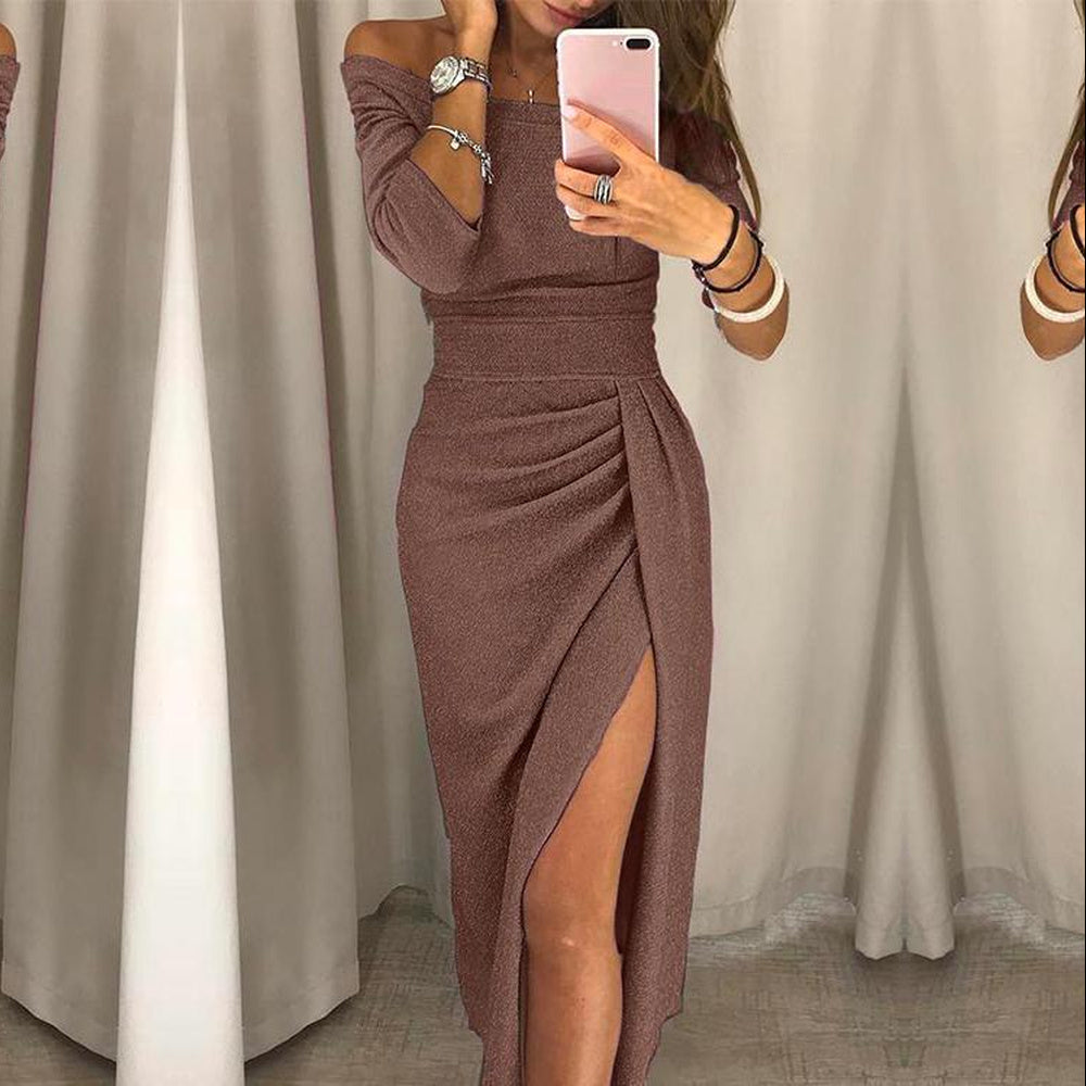 Alessandra – Stylowa sukienka z odkrytymi ramionami dla pań