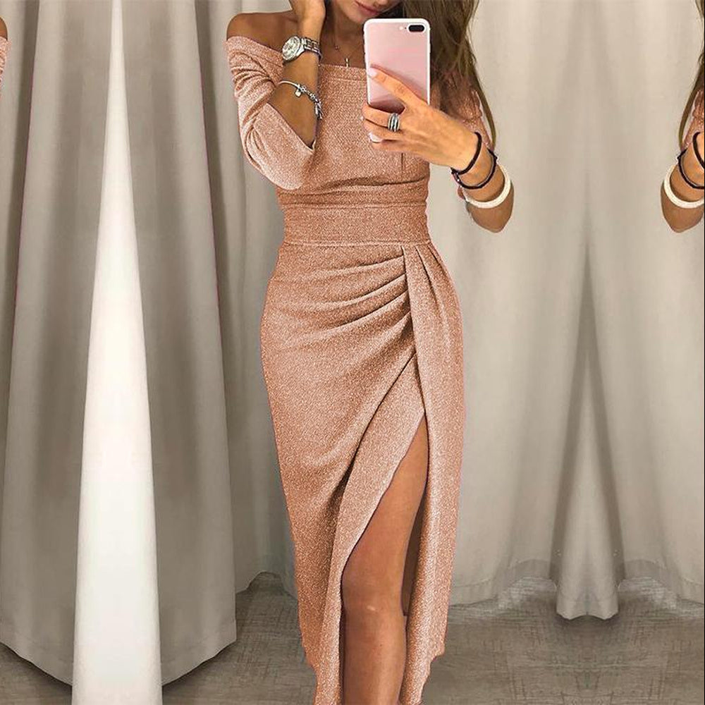 Alessandra – Stylowa sukienka z odkrytymi ramionami dla pań