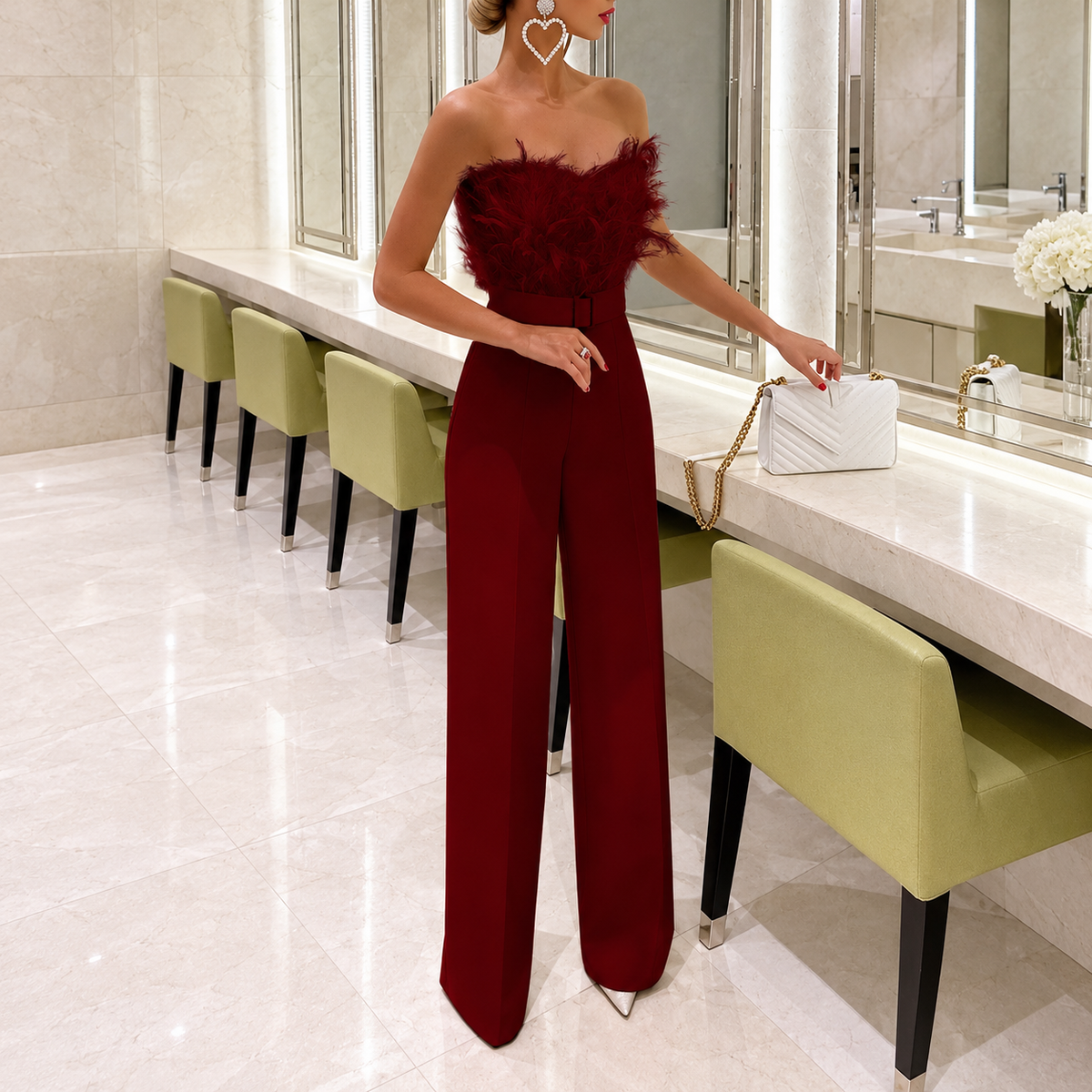 Frola - Stylowy Jumpsuit z Bandeau-Top
