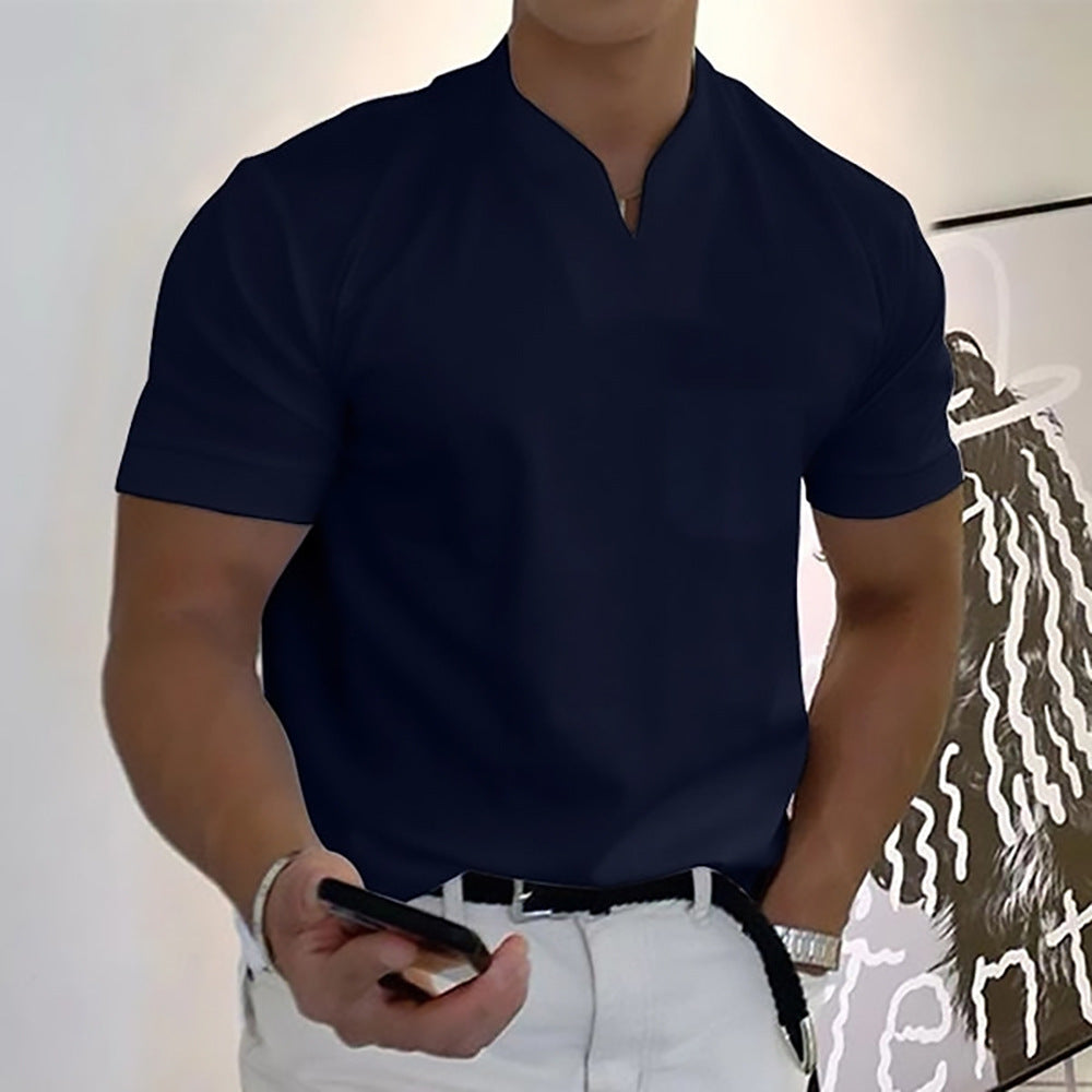 Jason - Casualowy T-shirt z Dekoltem V