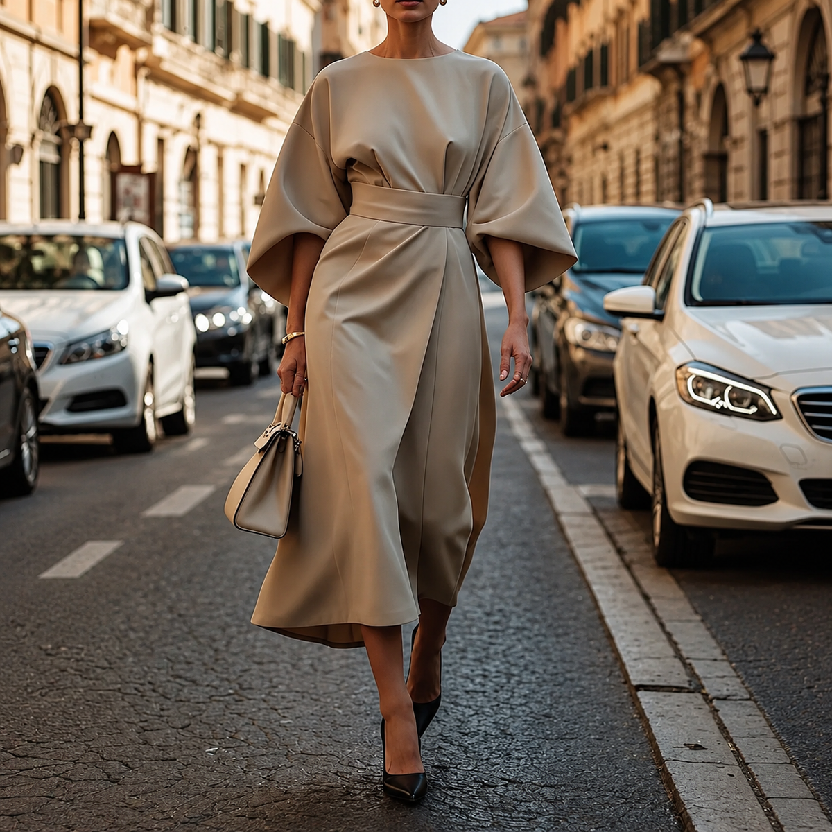 Clare - Maksikleid z paskiem w talii