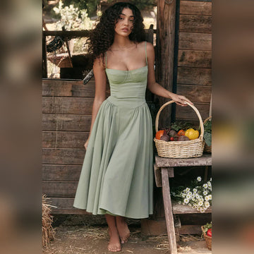 Diana - Sukienka midi z gorsetem