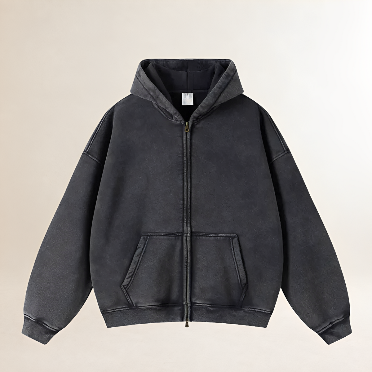 Bluza z kapturem męska z zamkiem oversize miękka