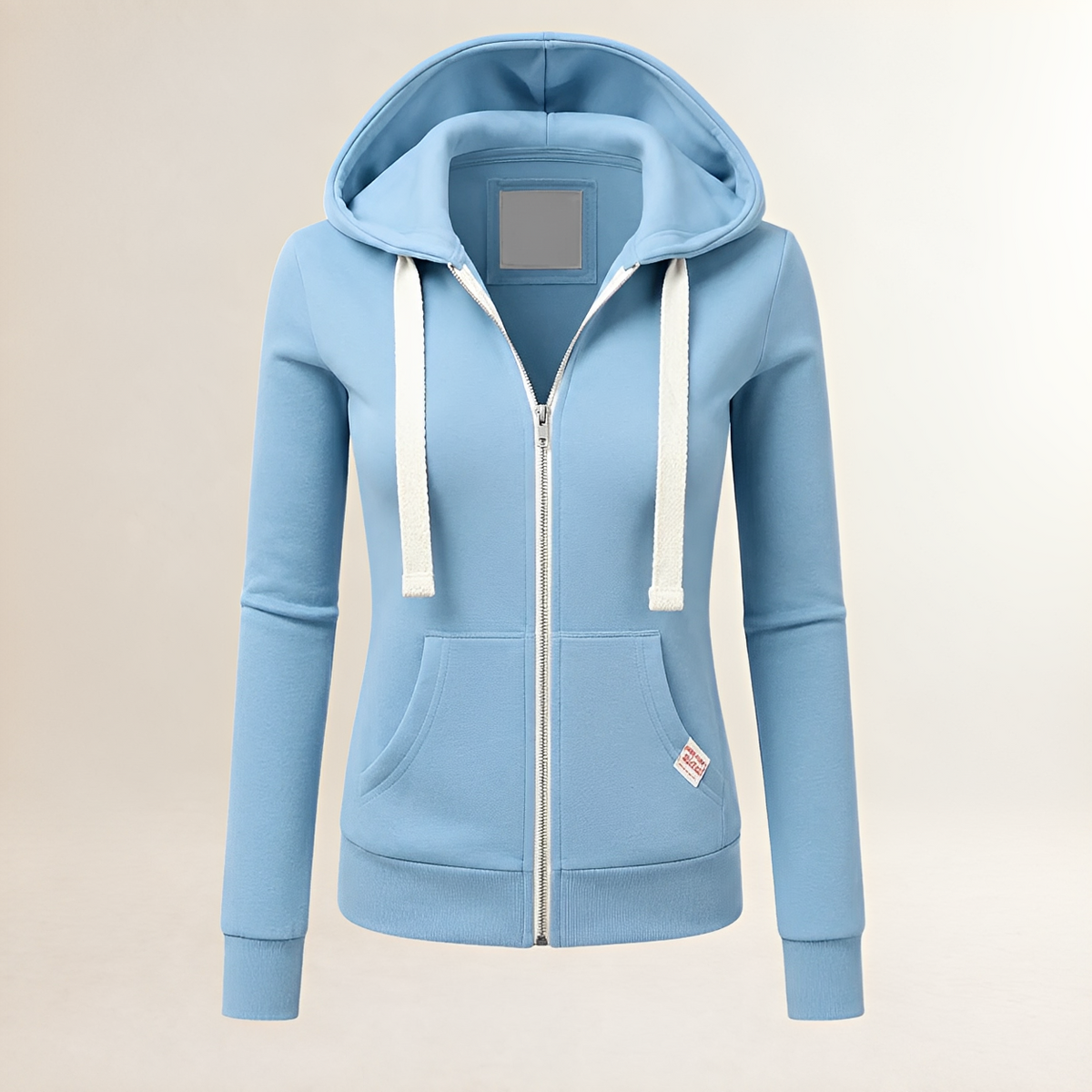 Damska bluza zip-up z dopasowanym krojem - długie rękawy, kangurka, różne rozmiary