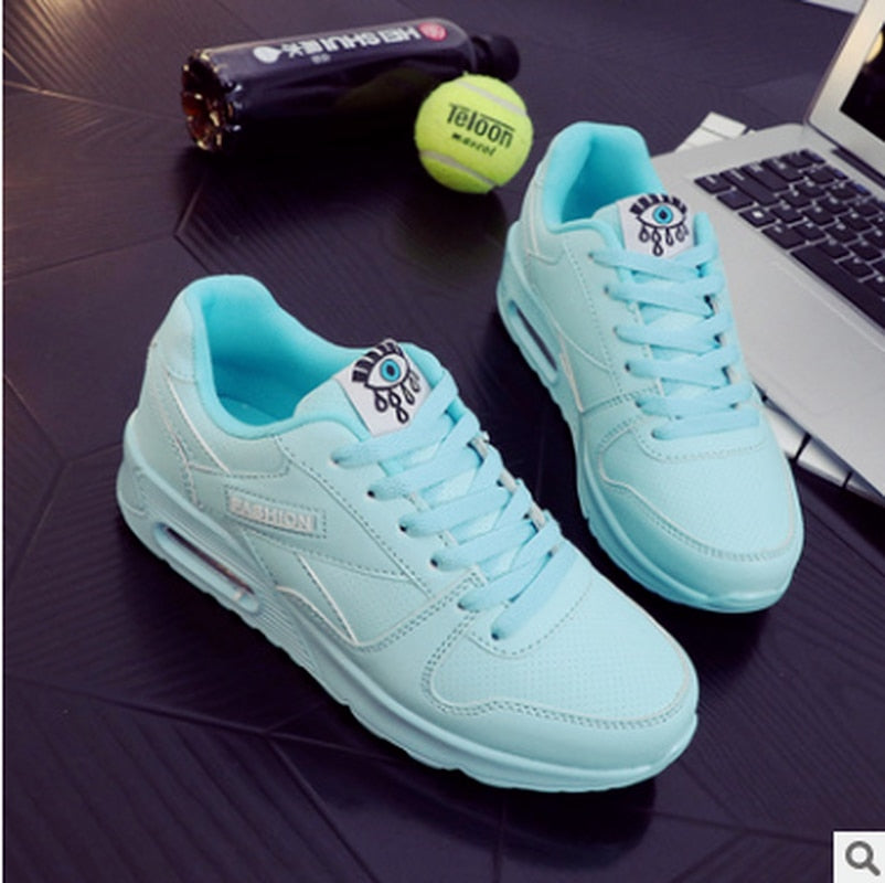Damskie sneakers z poduszką powietrzną i motywem oka - wygodny krój
