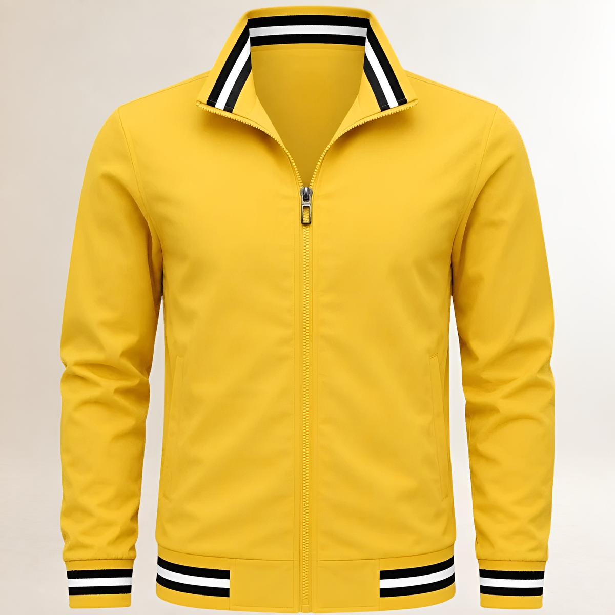 Dapper Jacket mężczyźni bomber zamek błyskawiczny kołnierz stojący regulowane mankiety i dół