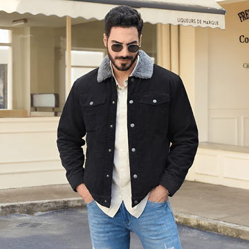 Kurtka męska z zapięciem na guziki i kołnierzem casual fit