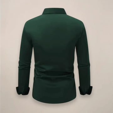 Męczna koszula wizytowa z długim rękawem, zapięciem na guziki i slim fit