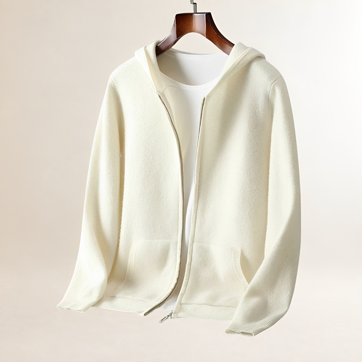 Męska bluza zip z teksturą i kieszeniami - relaxed fit, pełny zamek