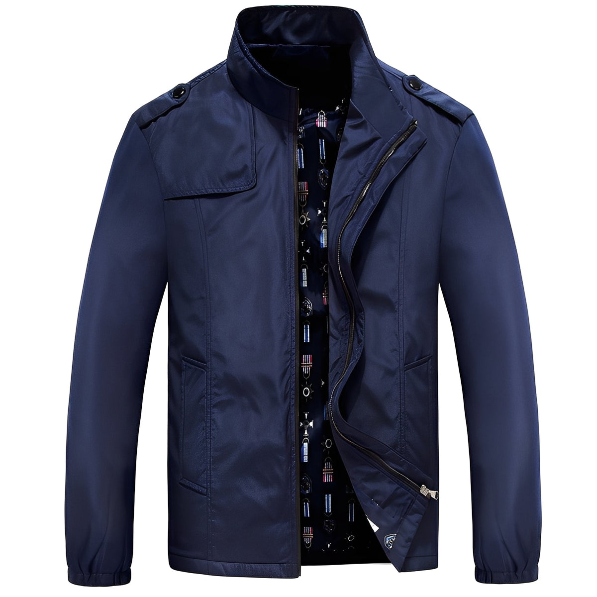 Męska kurtka casual lekka z zamkiem i kieszeniami - regular fit