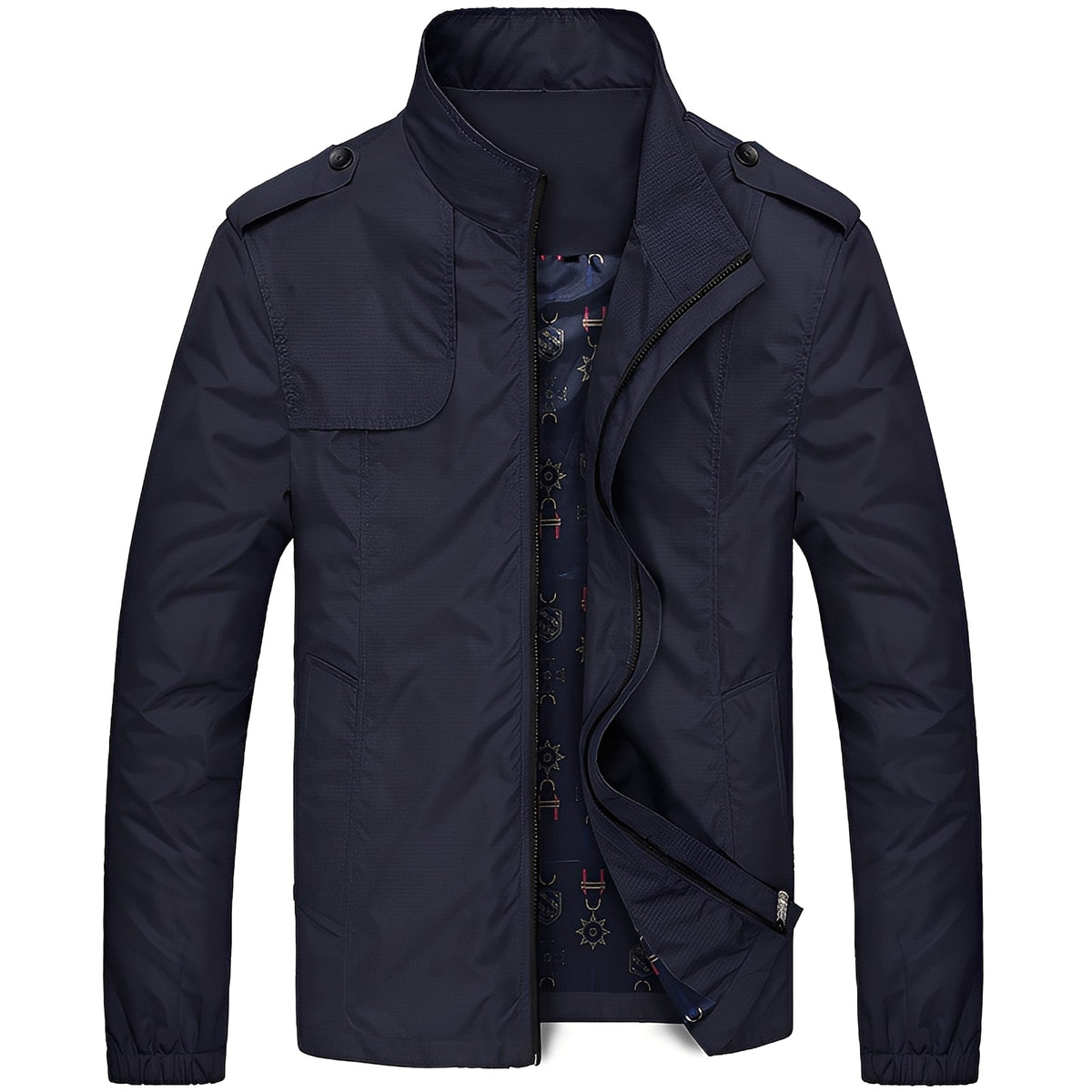Męska kurtka casual lekka z zamkiem i kieszeniami - regular fit