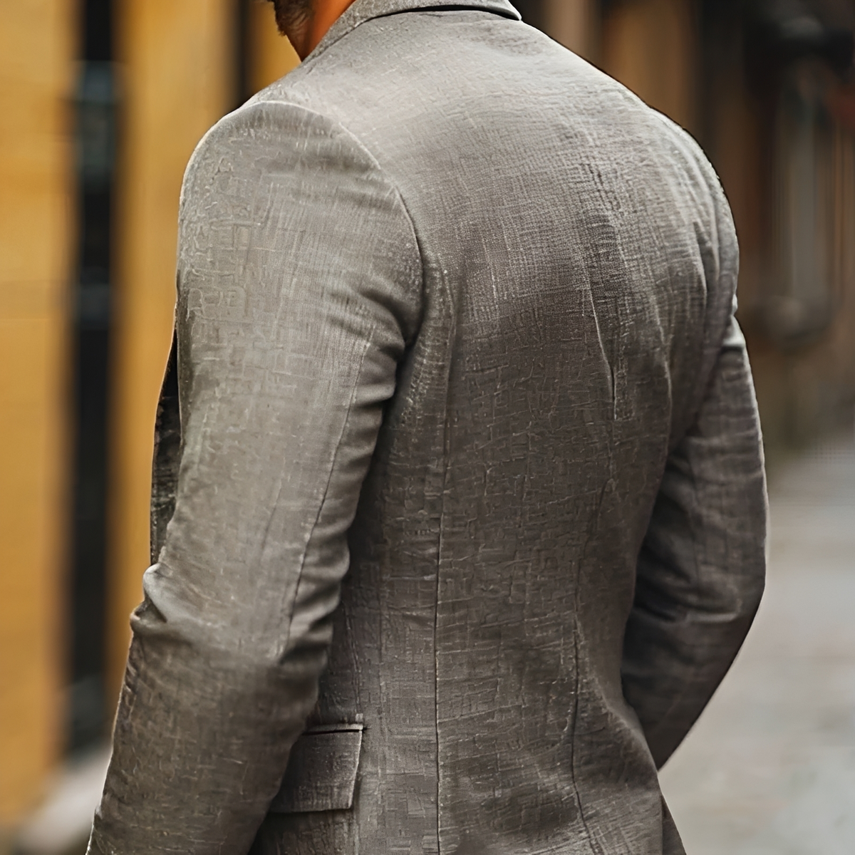 Męska marynarka casualowa z klapami i dwurzędowym zapięciem - slim fit
