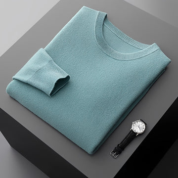 Męski sweter pulower z okrągłym dekoltem i długim rękawem, relaxed fit