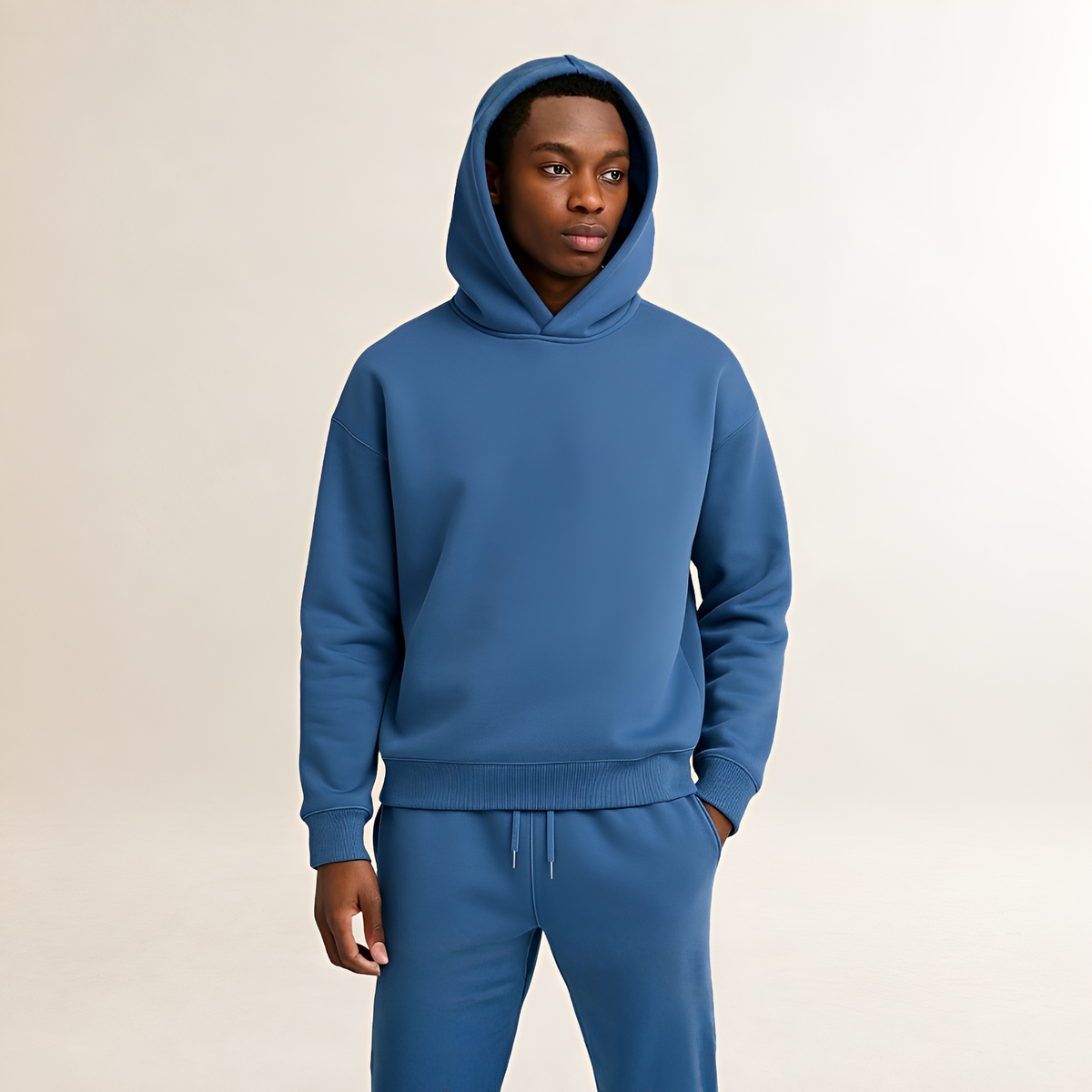 Męski zestaw dresowy hoodie i joggery oversize z regulowanym kapturem