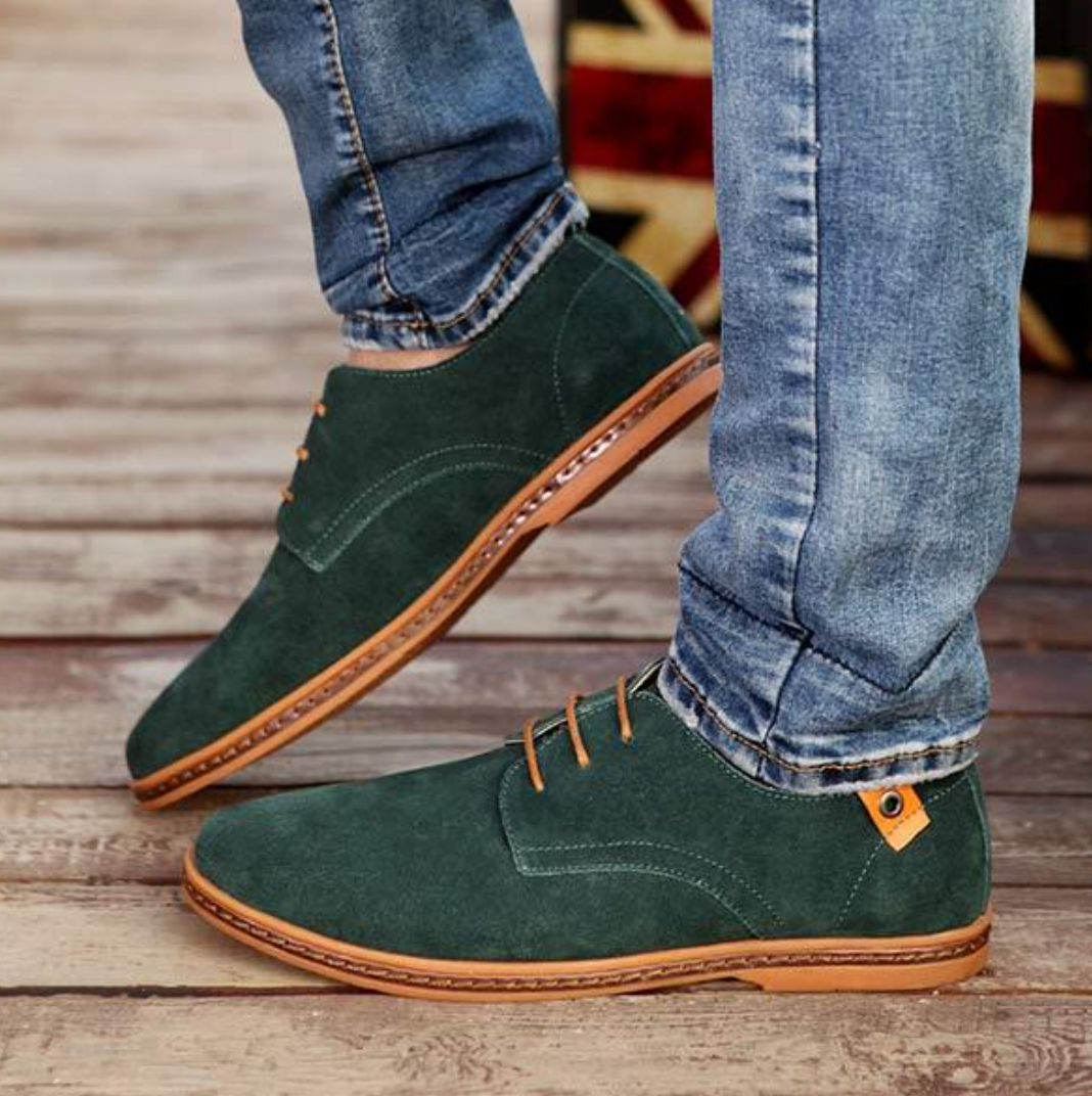 Męskie casualowe buty sznurowane, okrągły nosek, klasyczny design